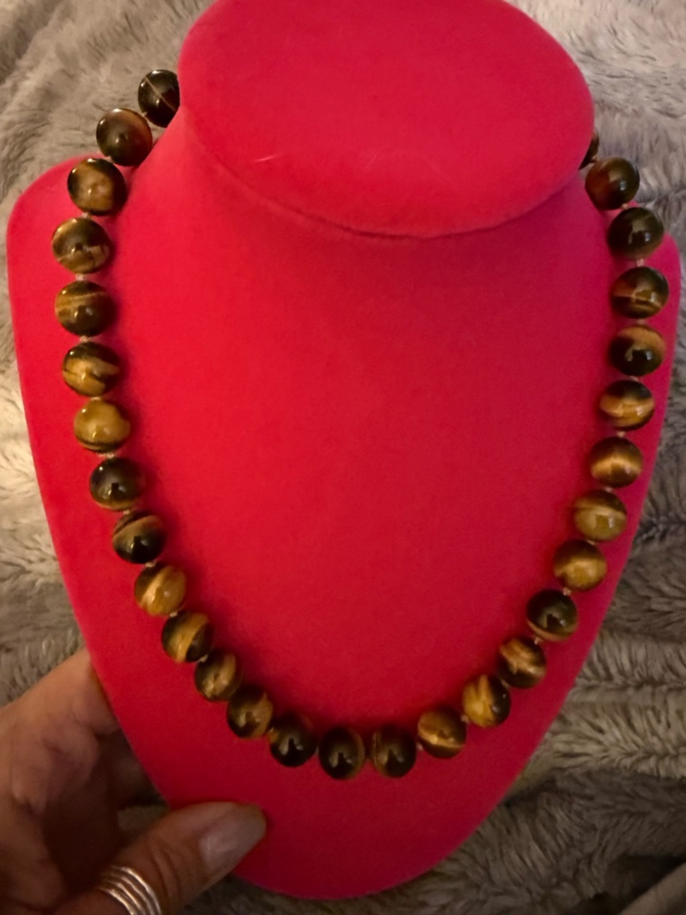Tiger Eye Beaded Necklace - Women Jewelry Necklace - Princess Length 18”